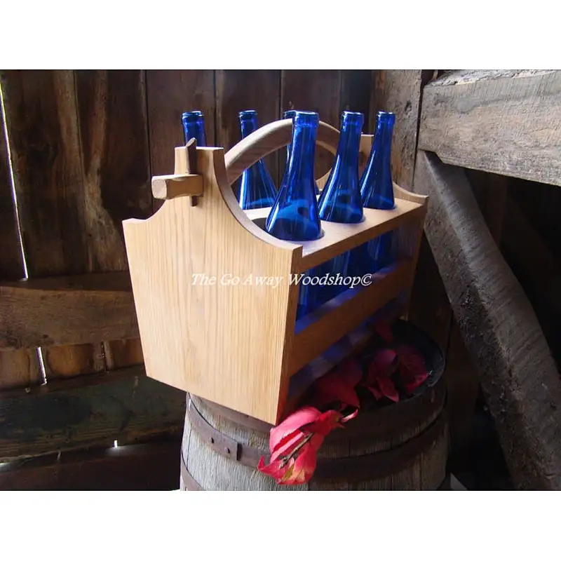 wood pack homebrew tote new gift *wooden box-Wooden wine tote