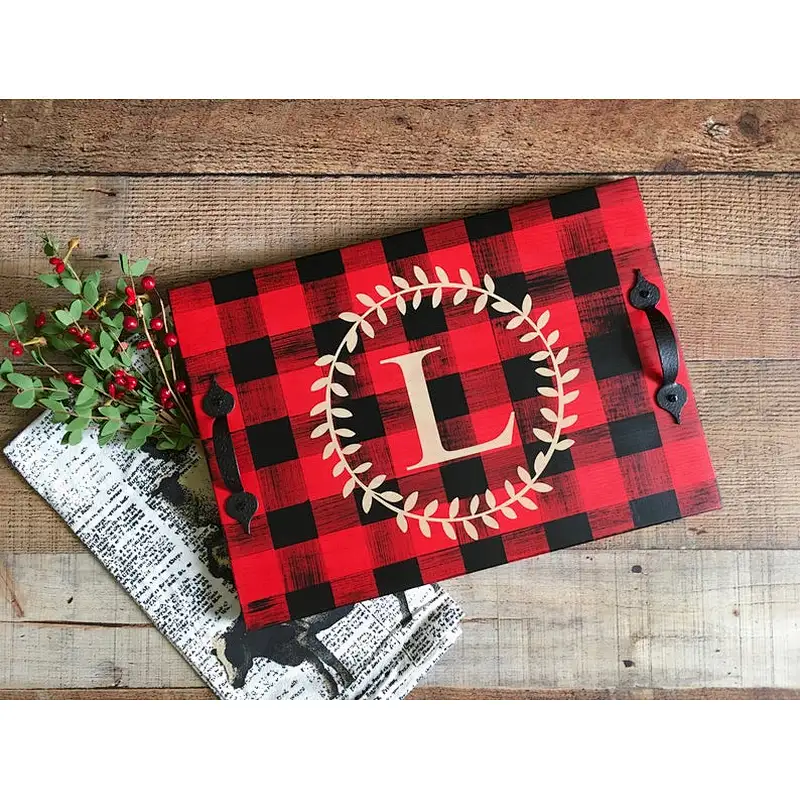 Personalized Serving Wood Tray,Hot Chocolate Bar,Christmas ,Wedding Gift,Breakfast