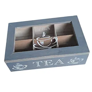 Grid Wooden Storage Divided Box Drawer Desk Organizer Tray with Lid White