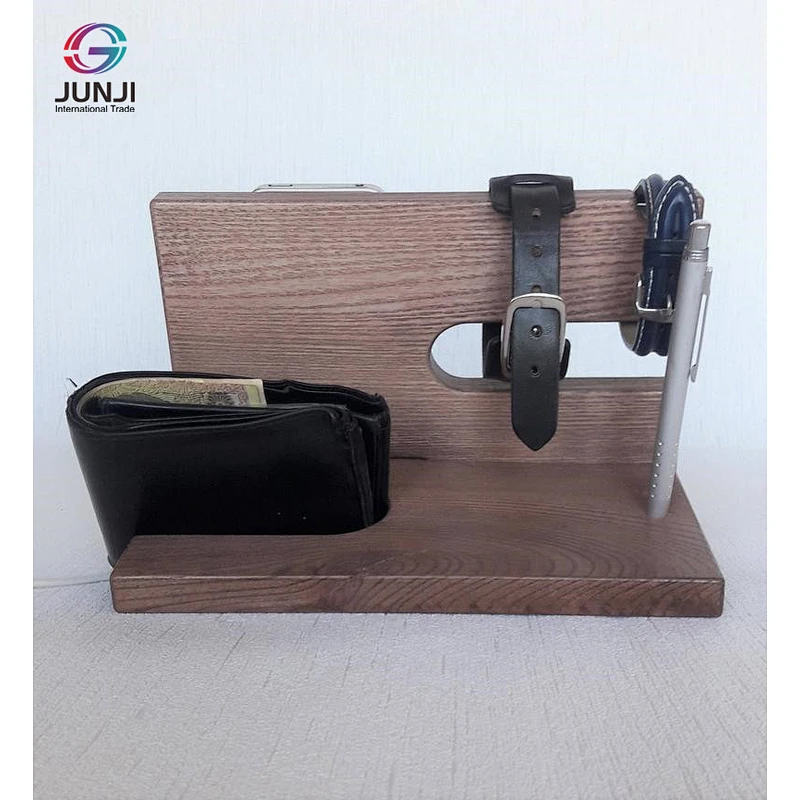 Wood docking station organizer wood phone docking station wireless charge docking station wood