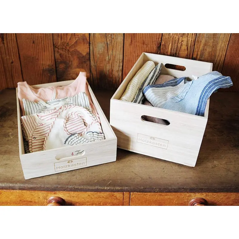 Rustic unfinished wholesale cheaper home delicate practical  decoration big personalized customized of wooden box crates trays
