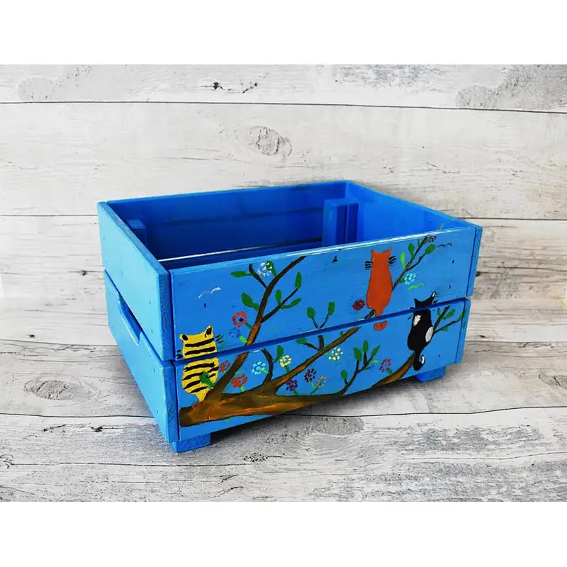 Wooden crate box wood wine box small wooden carved gift box