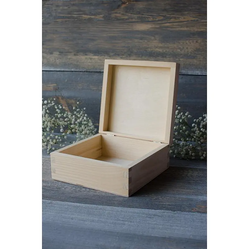 Big unfinished wooden box from natural wood, great for decoupage 2020