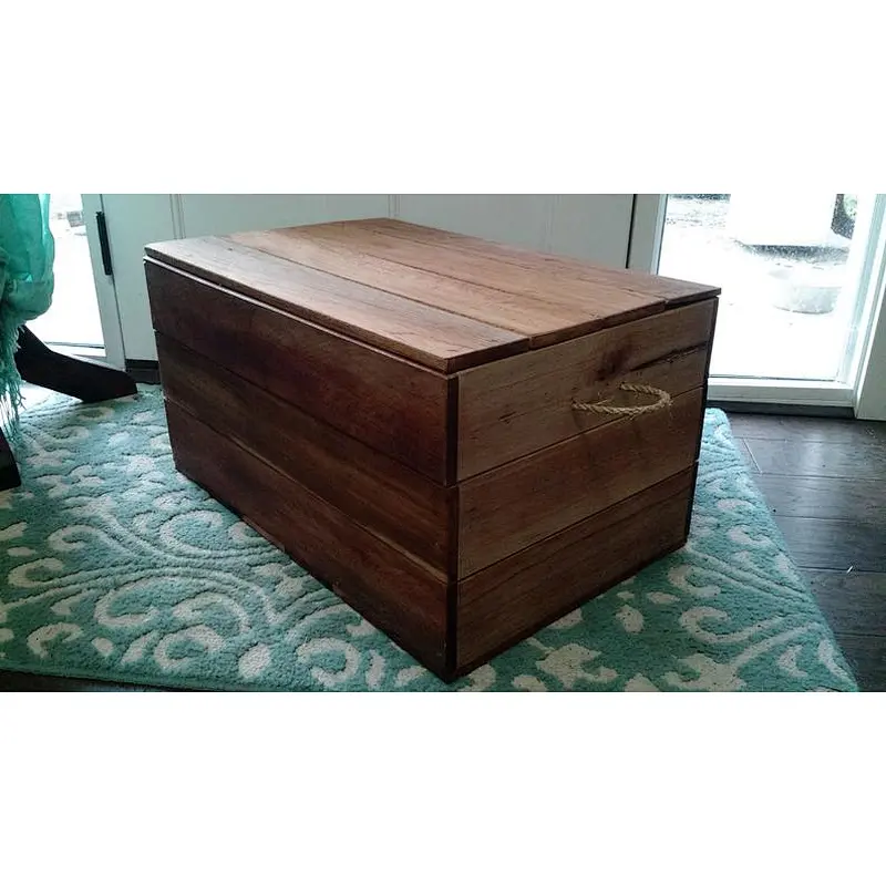 Rustic style boutique square storage wooden  box with lid
