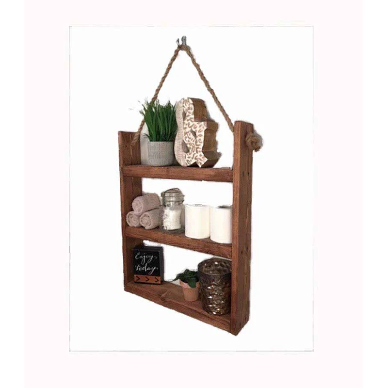 Hexagon wall shelf  wall mounted storage shelf  wooden wall mount shelf