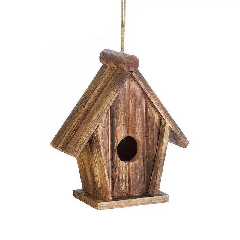 Wood Bird house Classic Rustic Wooden Hanging Outdoor Decorative durable wooden Bird House