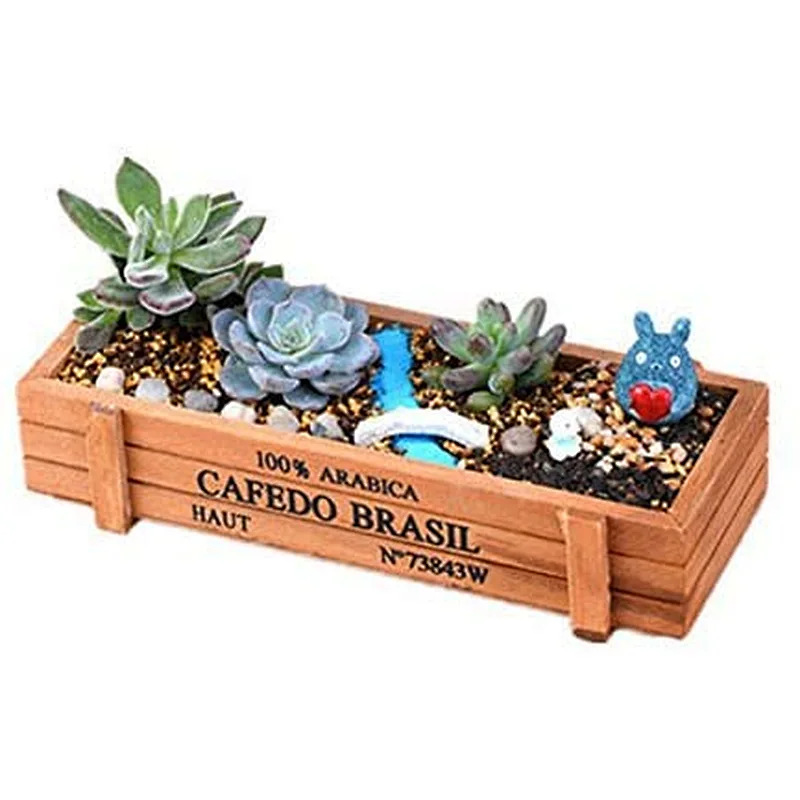 2020 Wood Planter Box Great for Succulent Cactus Herbs Wooden Gift Flower Pot Wooden Planter Box
