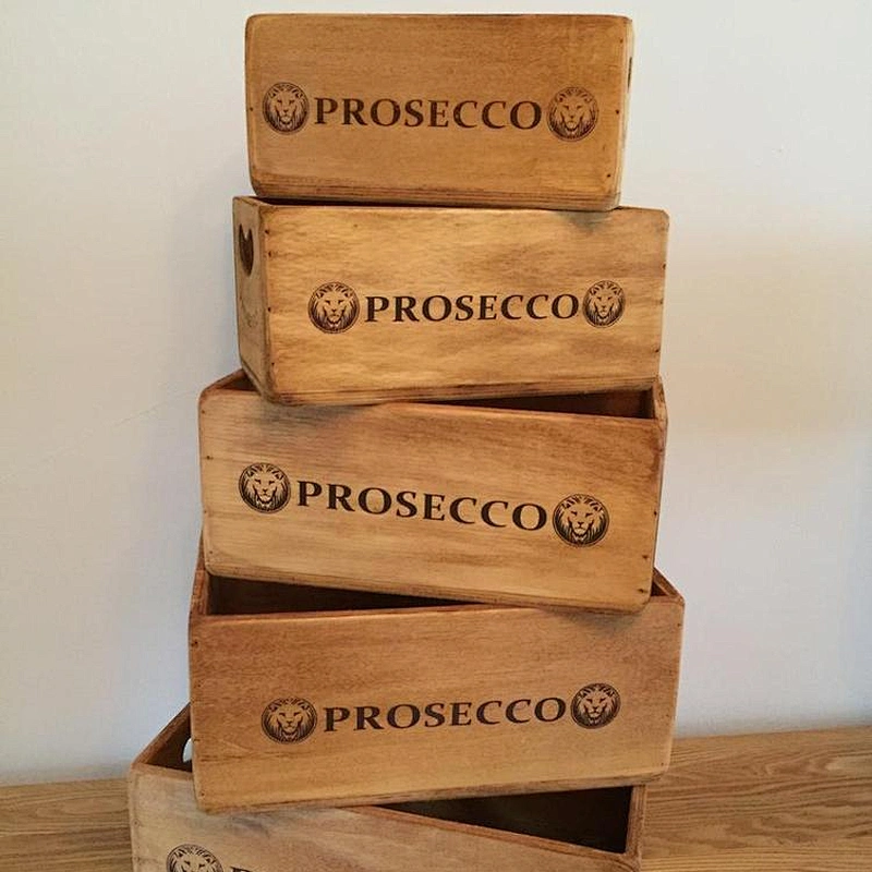Solid wooden storage boxes  with handles  set of 5