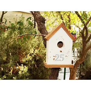 JUNJI Best Bird House Wood New Cedar Wooden Decorative Birdhouse Hanging Nest Rustic