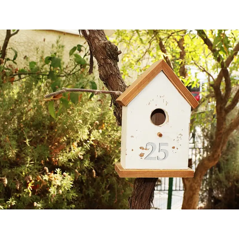JUNJI Best Bird House Wood New Cedar Wooden Decorative Birdhouse Hanging Nest Rustic