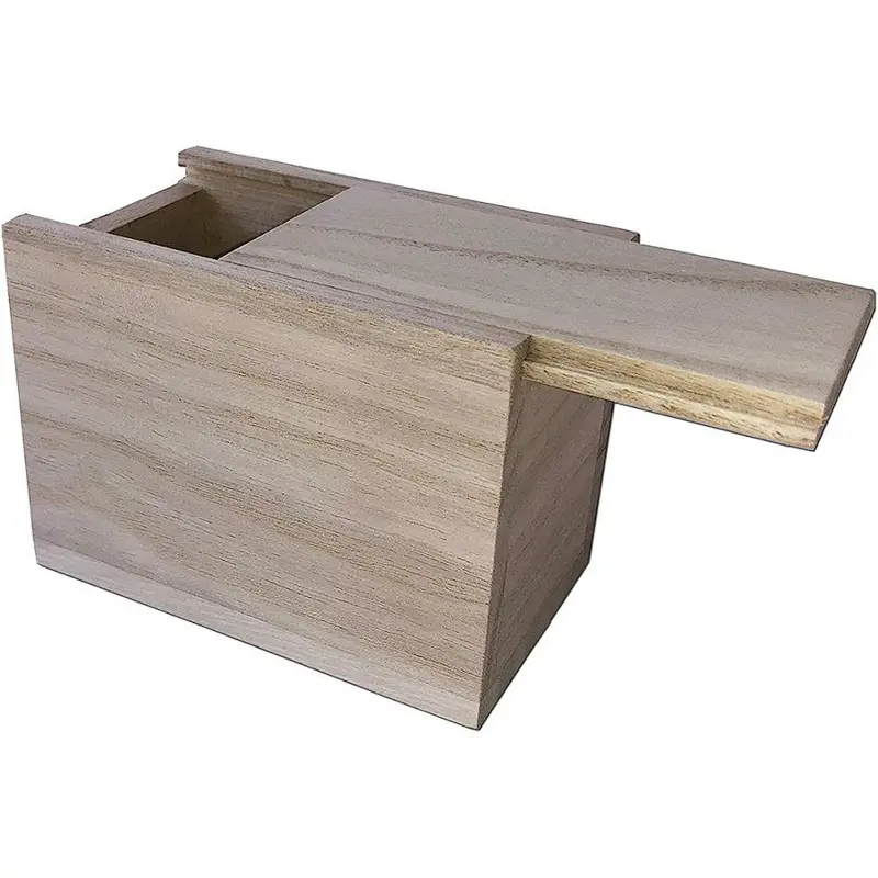 LWR Crafts Mini Wooden Box Sliding Lid DIY Unfinished 2020