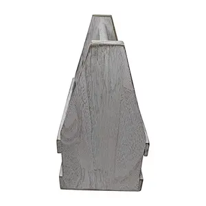 Rustic Farmhouse Wooden Beer Soda Caddy Bottle Carrier with Bottle Opener and Cap Catcher