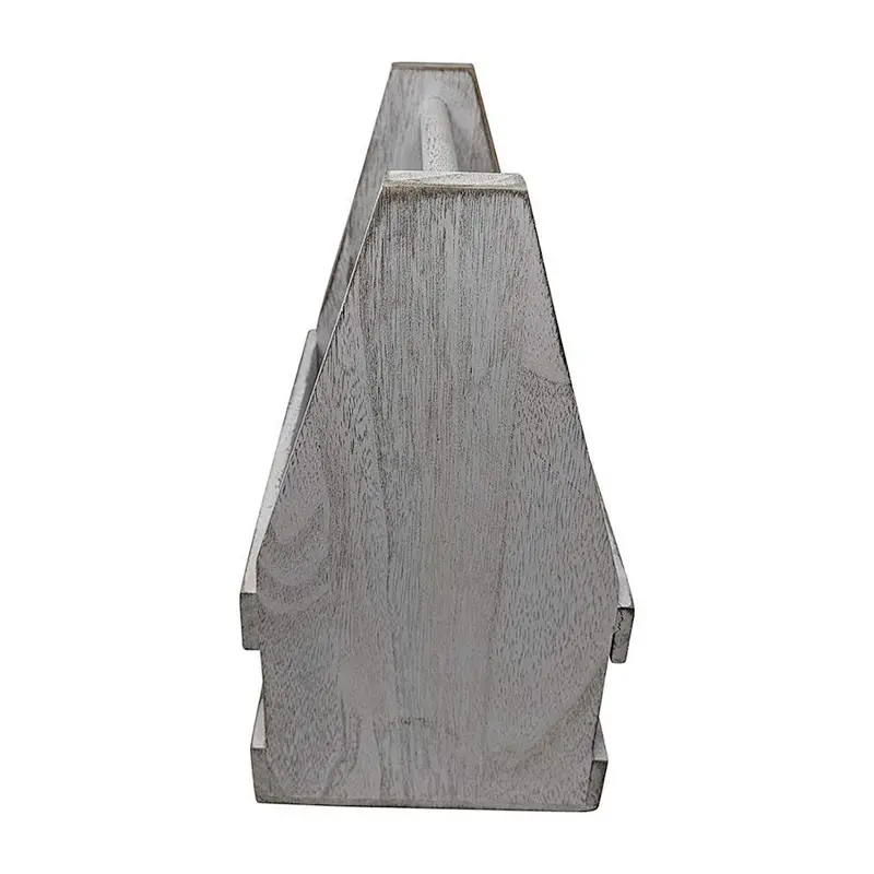 Rustic Farmhouse Wooden Beer Soda Caddy Bottle Carrier with Bottle Opener and Cap Catcher