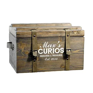 rustic whiskey box treasure chest wedding card holder personalised gift for men vintage wood