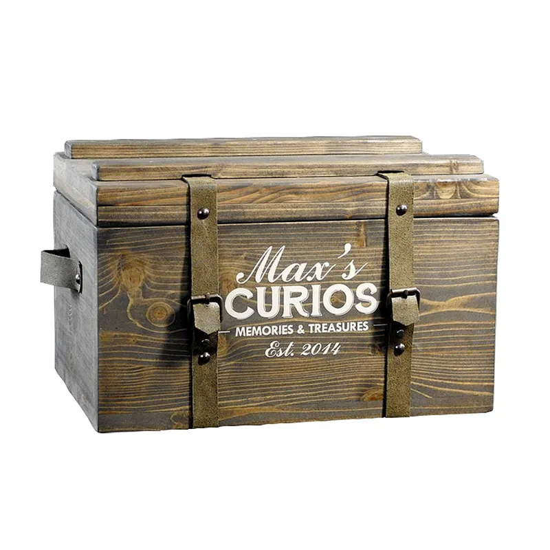 rustic whiskey box treasure chest wedding card holder personalised gift for men vintage wood