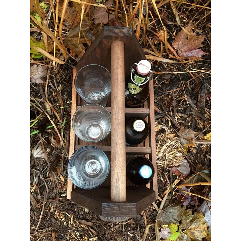 Custom Pint Glass Beer, Condiment & Silverware Caddy