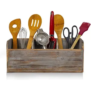 Rustic kitchen gift  kitchen organizer storage box for cutlery  Utensil set