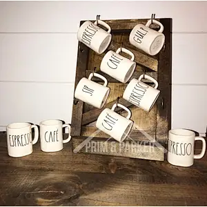 Kitchen Storage Rack-Wood Stand, Farmhouse Decor, Coffee Mug Holder Wooden shelf