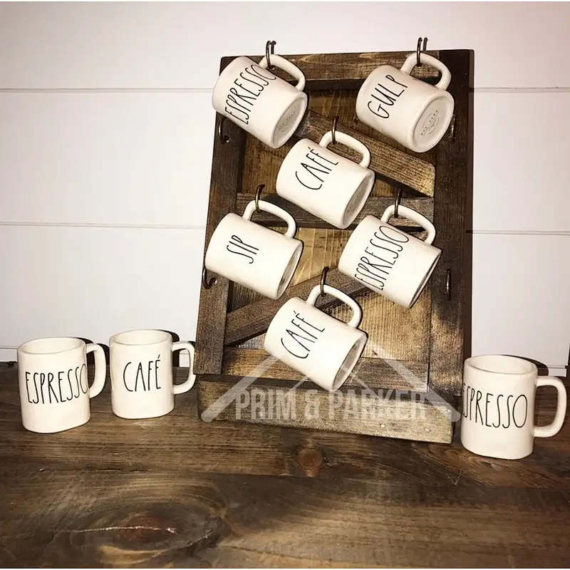Kitchen Storage Rack-Wood Stand, Farmhouse Decor, Coffee Mug Holder Wooden shelf
