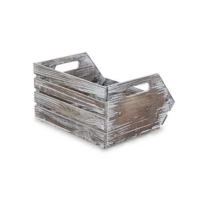 custom wooden gift box Nesting Ash Brown Wood Accent Crates Box For Storage