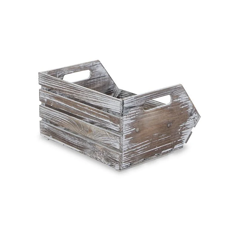 custom wooden gift box Nesting Ash Brown Wood Accent Crates Box For Storage