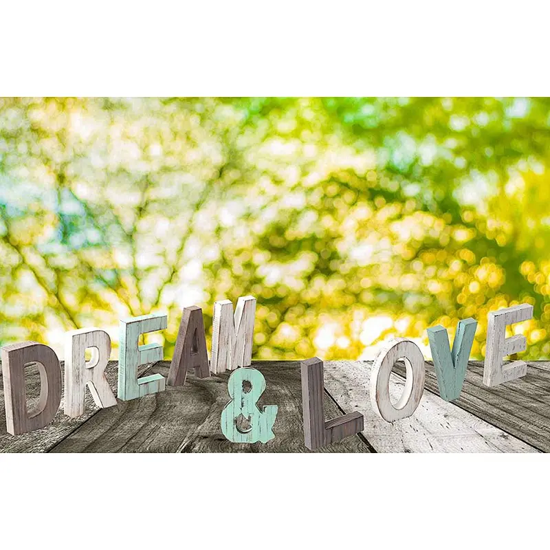 Rustic Wood Dream & Love Signs Home Decor  Freestanding Wooden Letters Cutouts for Home Decor| Multi-Color Wooden Signs