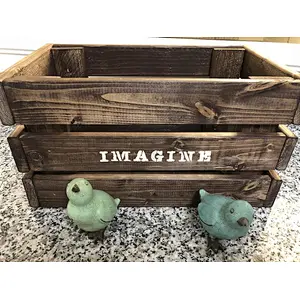 Custom Farmhouse Crate Box Distressed Repurposed Weathered wood crates unfinished wooden crates for fruits and vegetables