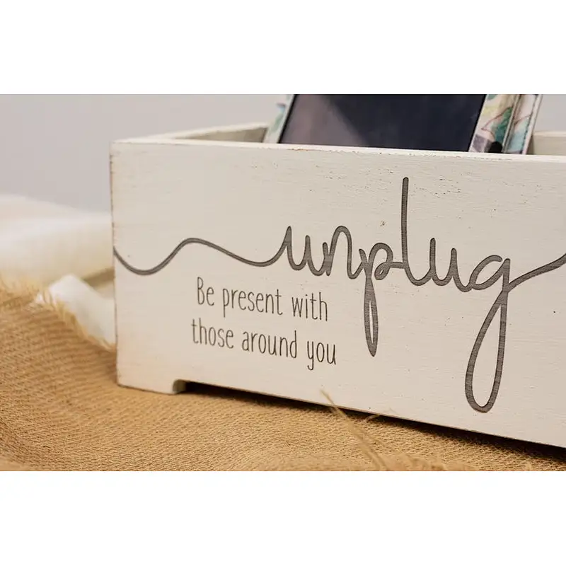 Wood box, Shabby chic,Wooden organizer boxes for crafts.Personalized Family Cell Phone Box