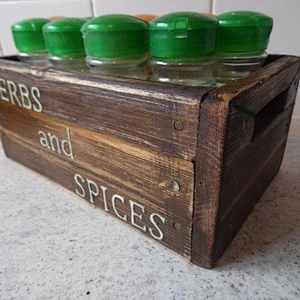 Beautiful Vintage Style Kitchen Crate for Herbs and Spices