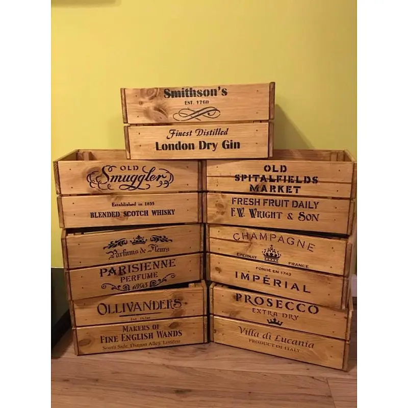 Vintage style  shabby chic wooden crates Apple  Box