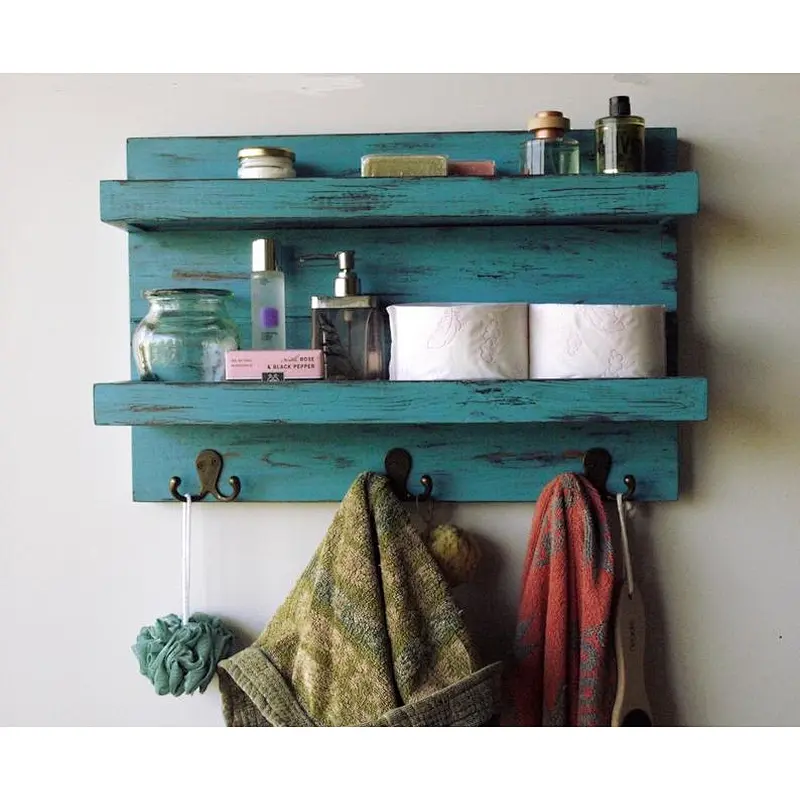 Rustic wood floating wall shelves book shelf wooden wall mounted key shelf wall