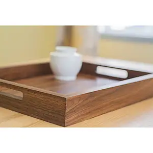 Wooden Tray with Handles Home Decor Wholesale Wood Tray Serving Trays for Ottomans Wooden TrayTable Wholesale Wood Tray