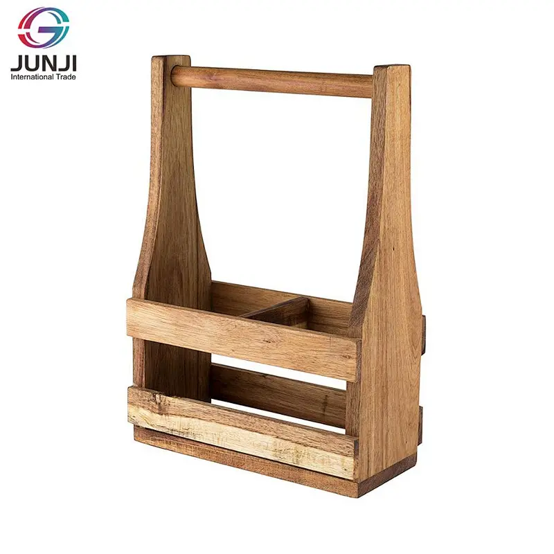 Rustic Farmhouse Wooden Beer Soda Caddy Bottle Carrier