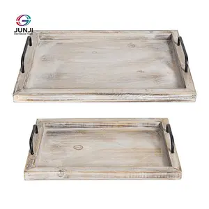 Rustic wooden decorated tray