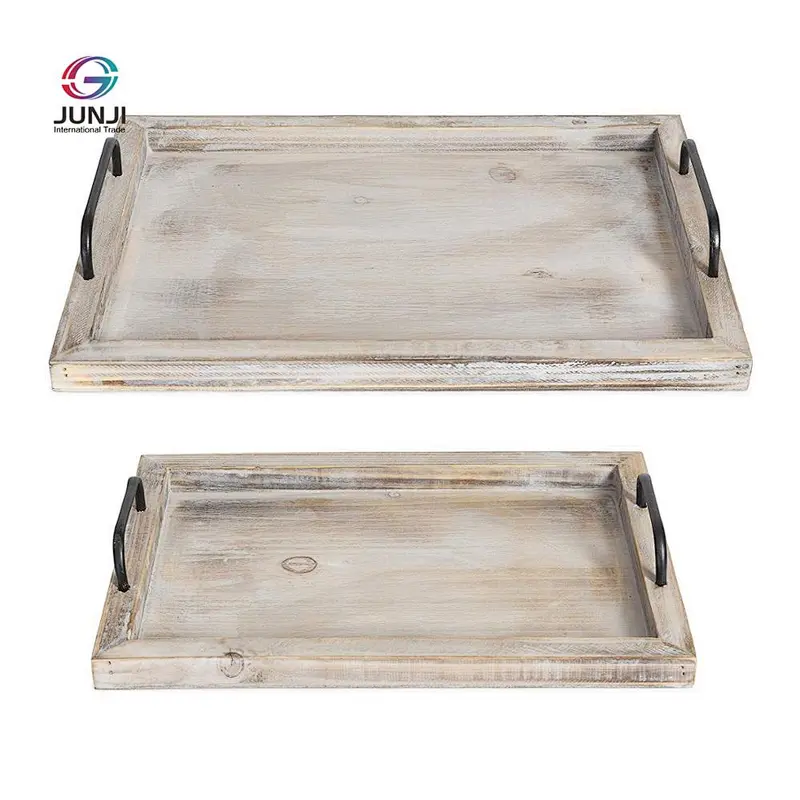 Rustic wooden decorated tray