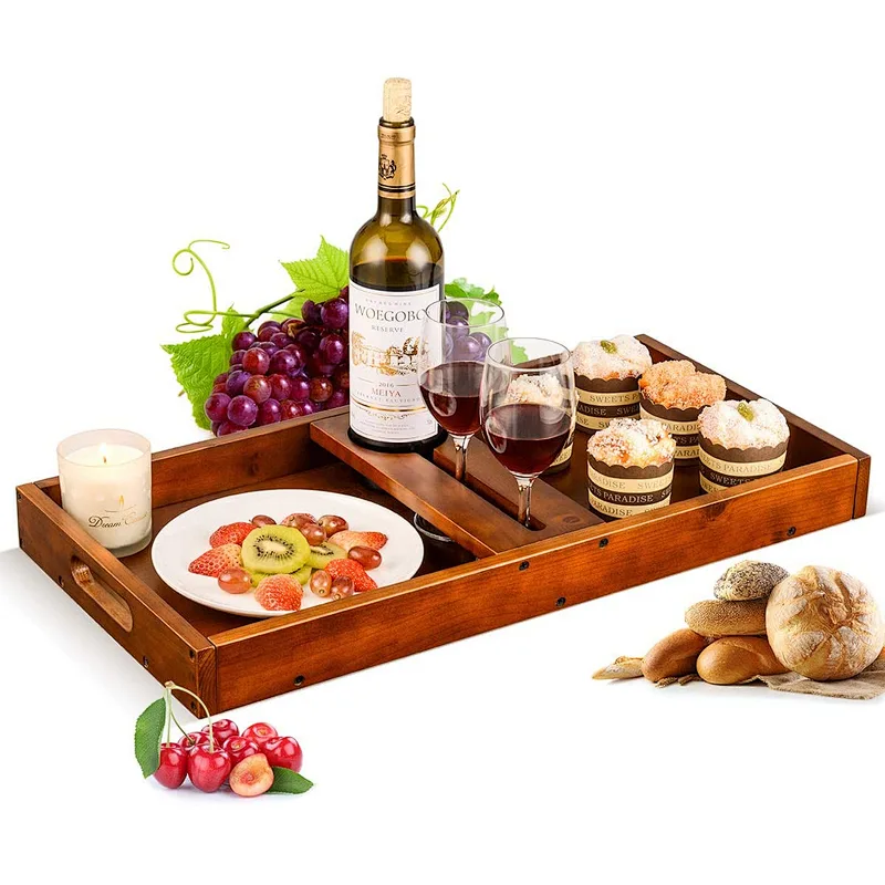 ottoman tray   remote tray living room home decor TV wooden tray