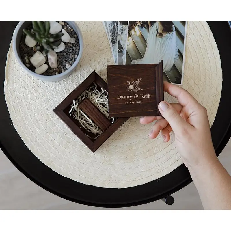 Small wooden box, custom picture usb box photographer supply, tiny box