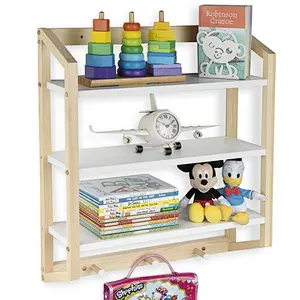 wall rack shelfmail holder and coat key rack Wall Mount Kids Bookshelf 3 Tier Shelf Unit with Diaper wall shelf decormount shelf