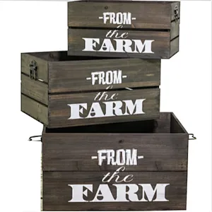 Rustic wholesale  delicate practical unfinished handiwork  home decoration cheaper wooden storage apple Crate country cottage