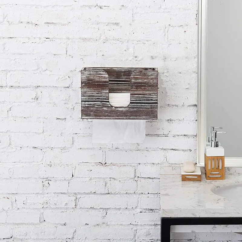 Torched Wood Wall-Mounted Paper Towel Dispenser