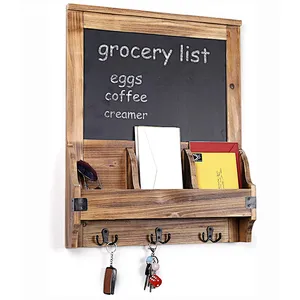 Key holder Modern mail storage coat rack wood Entryway organizer