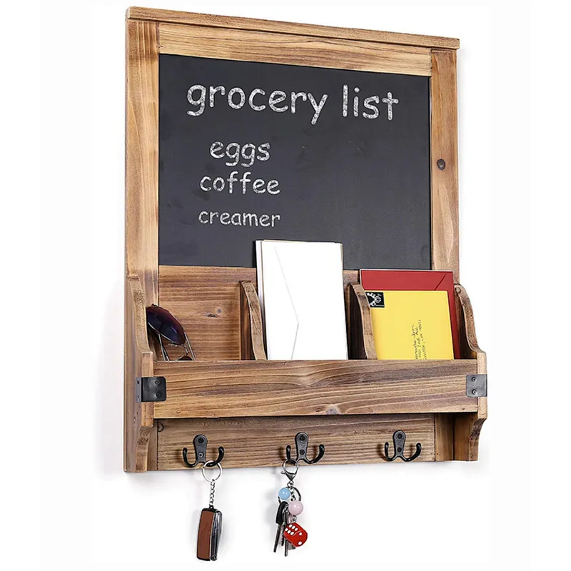 Key holder Modern mail storage coat rack wood Entryway organizer