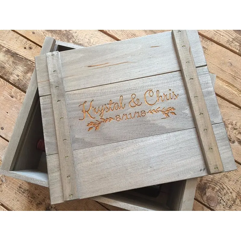 Personalized Wooden Whiskey and Wine   Box for Gift