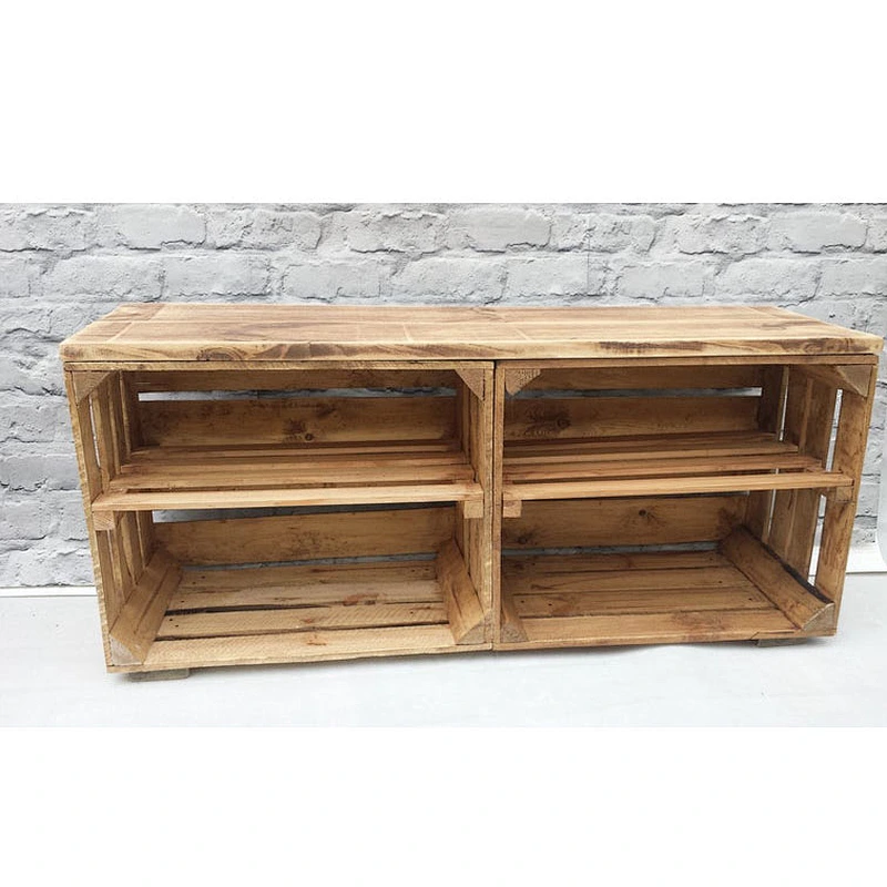 wooden shoe rack .shelving display with  Rural retro minimalist version