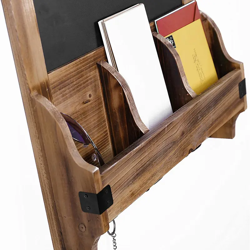 Rustic mail holder and coat key rack wall shelf hanging shelf wood wall wooden wall mount shelf