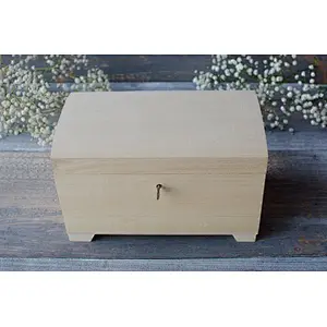 Unfinished big wooden box closed with key,natural wood, lockable,box with lock,two compartments 2020