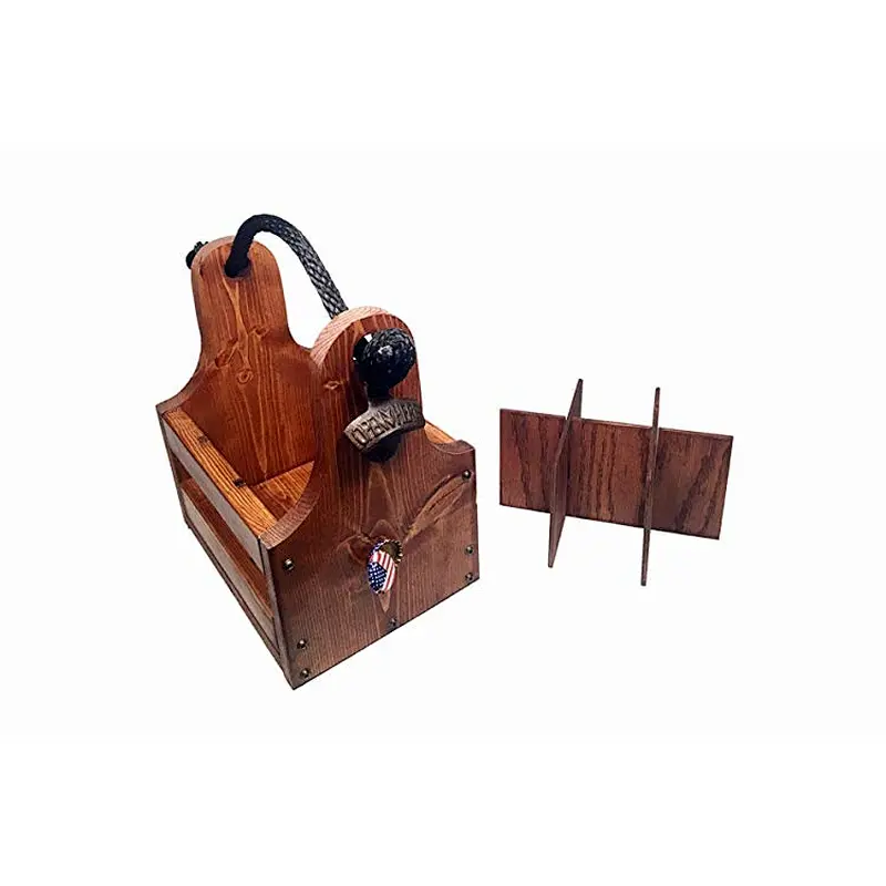 Personalized Wood Beer Caddy with Bottle Opener and Magnetic Bottle Cap Catcher. Handmade Rustic Wooden Six Pack Tote/Carrier