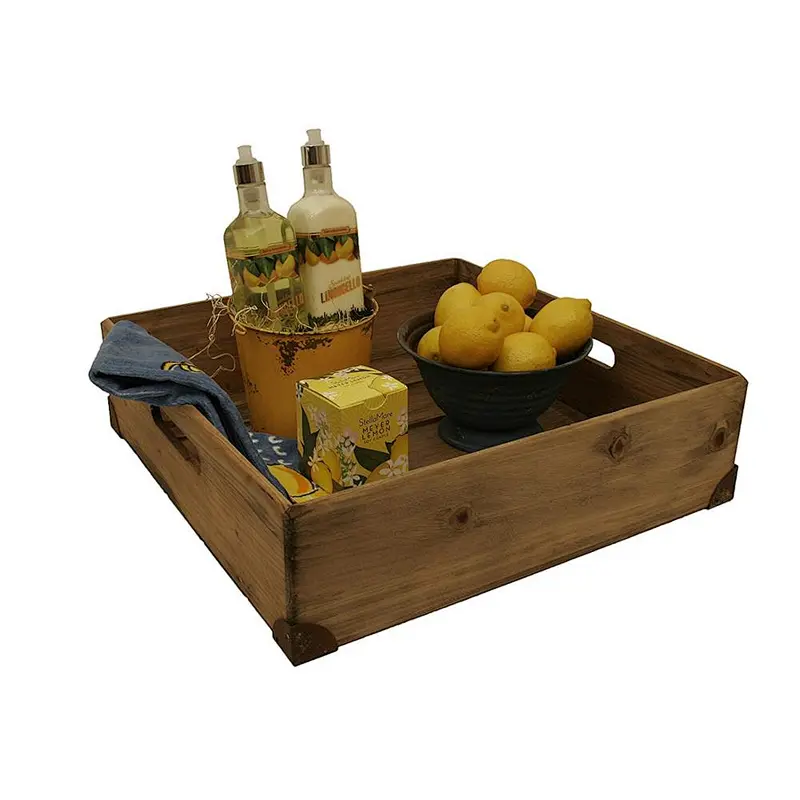 Natural Pine Wood Decorative Crates/Boxes, Set of 3 Custom Wooden Crates