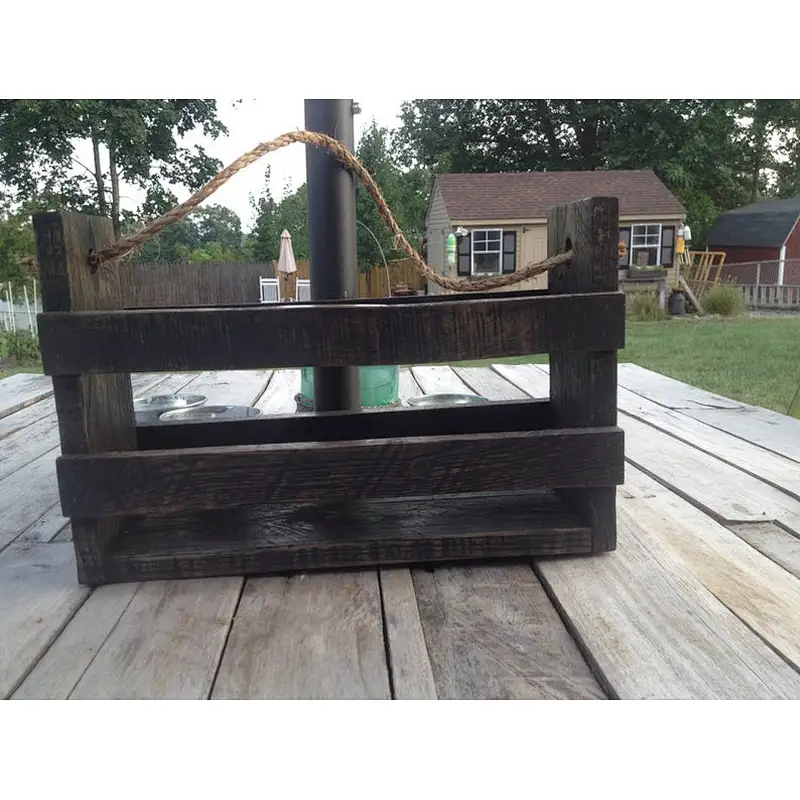 Handmade Rustic Bottle Carrier,Reclaimed Wood Wine Tote, Rustic Centerpiece
