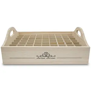 Serene Stream 63-Slot Essential Oil Tray - Organizing Solution for 5ml, 10, 15ml Oils and Any Oil Fits 1.25x1.25 in. dimension